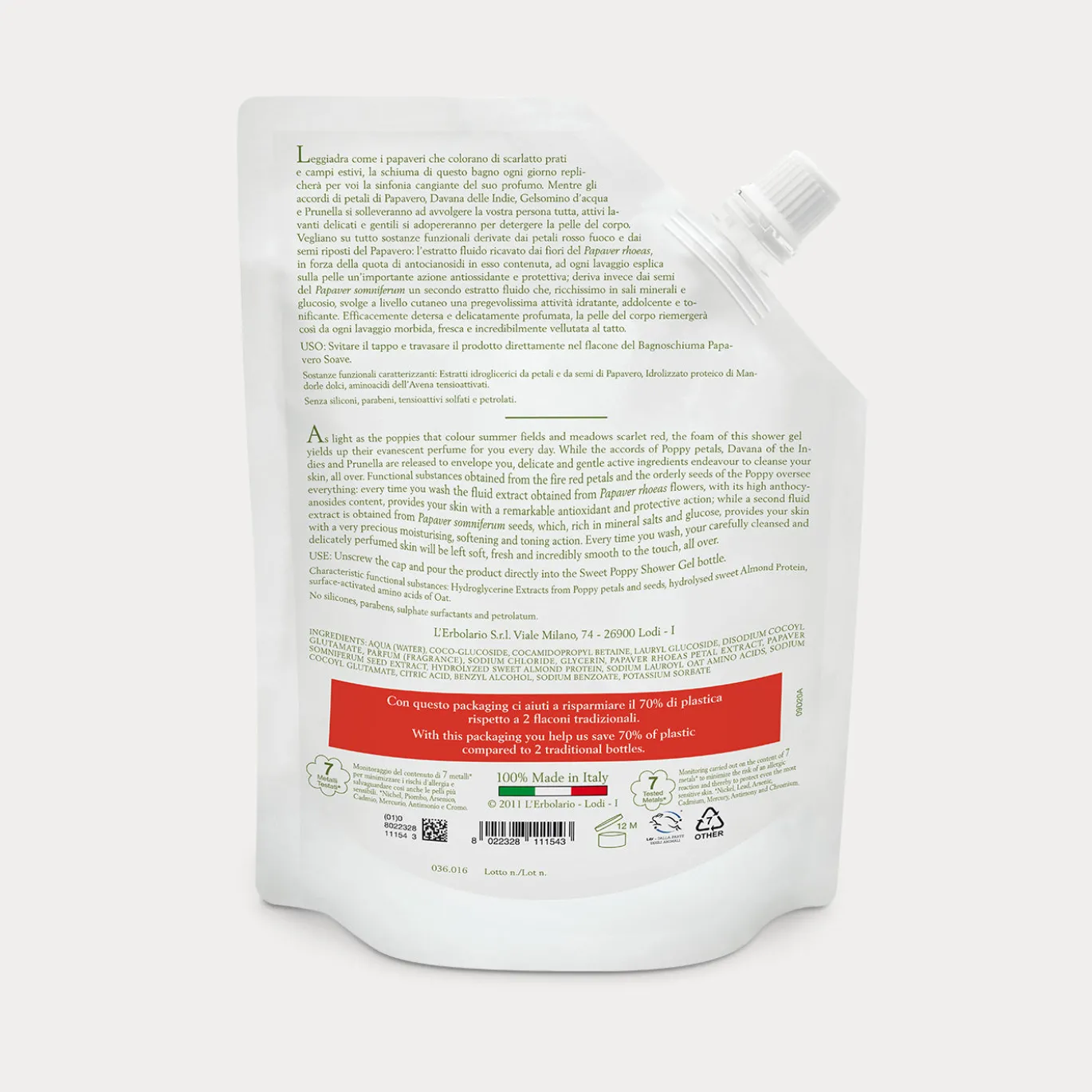 Ecoricarica Bagnoschiuma Papavero Soave